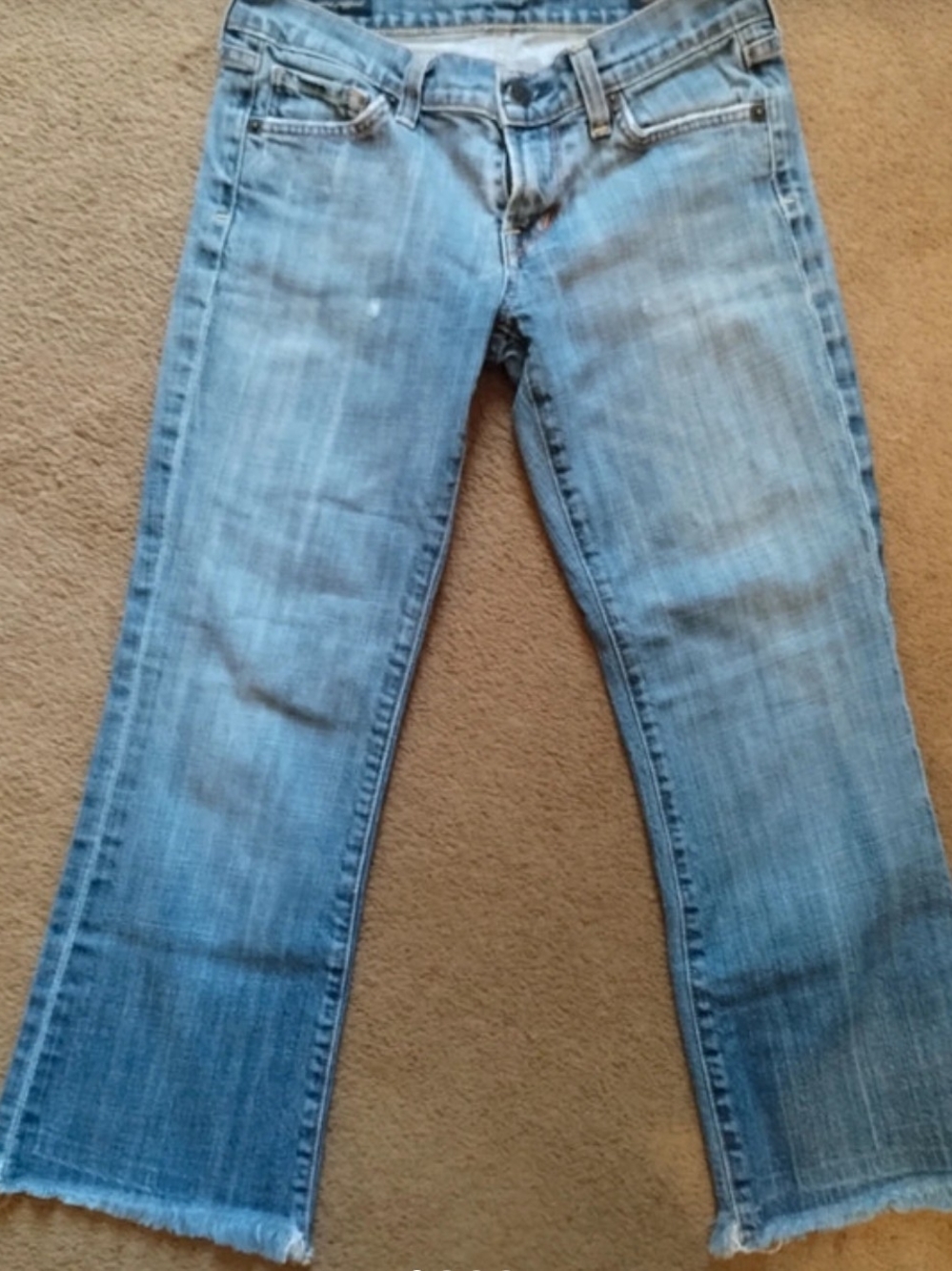 Citizens Of Humanity  Low Waist Cropped Wide-Leg Jeans Kelly#063 Stretch